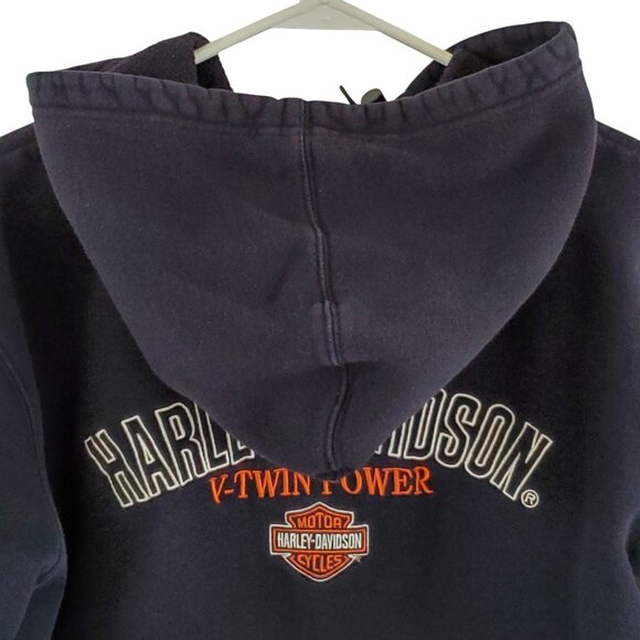 Harley Davidson Hoodie Sweatshirt Men's S Black Embroidered Logo Pockets Fleece - Picture 11 of 11